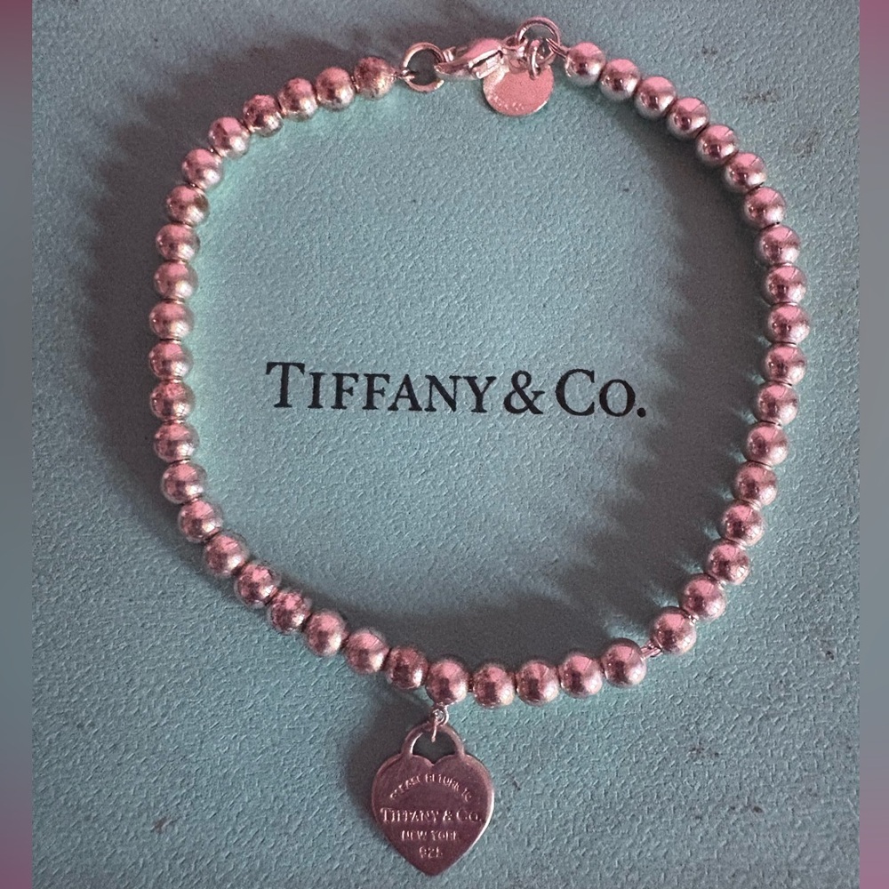 Tiffany & Co. Silver and Pink Beaded Bracelet